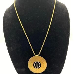 Baer SF‎ Vintage Marjorie Baer Of San Francisco Mixed Metal Hammered Pendant VTG